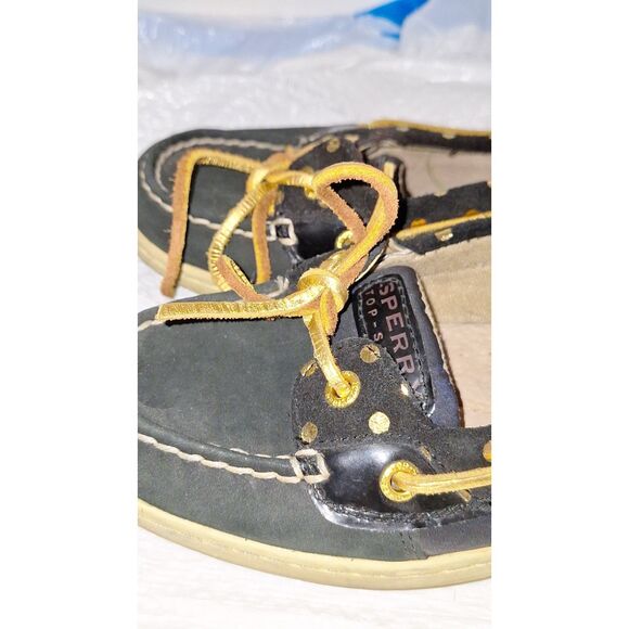 Sperry Top Sider Women's Boat Shoes Flats Nautical Comfort Black and Gold 8M - Picture 6 of 9